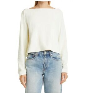 ATM Loop Terry Cotton Sweatshirt In Chalk L
